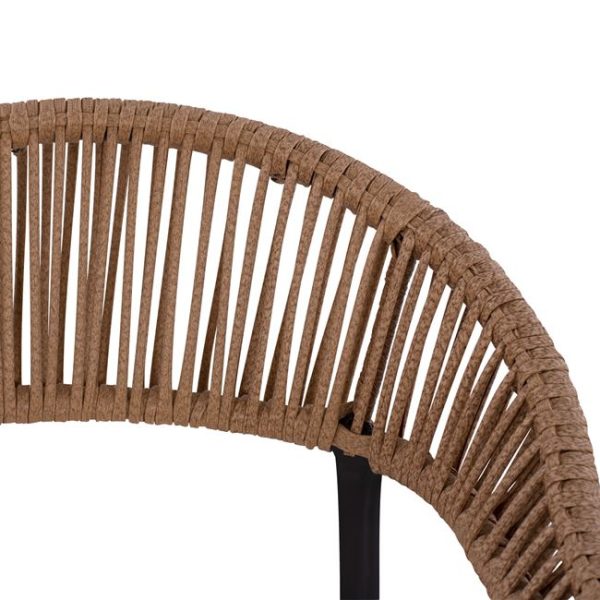 ΠΟΛΥΘΡΟΝΑ ΑΛΟΥΜΙΝΙΟΥ RAINA ΓΚΡΙ HM5299.01 ΜΕ ROUND WICKER ΜΠΕΖ ΚΑΦΕ 56x55x76Υεκ.