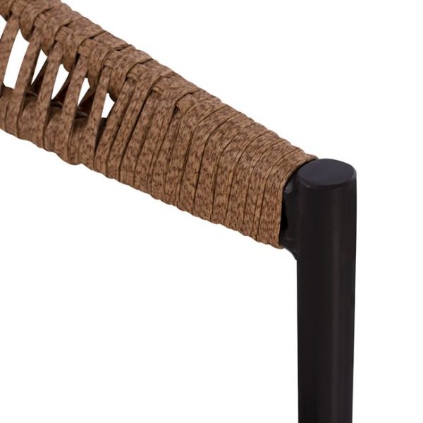 ΠΟΛΥΘΡΟΝΑ ΑΛΟΥΜΙΝΙΟΥ RAINA ΓΚΡΙ HM5299.01 ΜΕ ROUND WICKER ΜΠΕΖ ΚΑΦΕ 56x55x76Υεκ.
