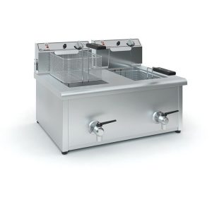 Φριτέζα Διπλή Μονοφασική Φ1001 (2x6Lt-8Lt) με βρύση