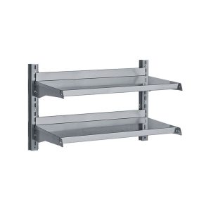 Ράφι Διπλό Ανοξείδωτο Επιτοίχιο 110x35x30cm - RAFI.D110
