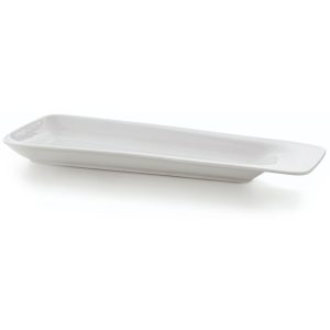 Πιατέλα Ασύμμετρη Λευκή Στενόμακρη 40x14cm 1 Τεμάχιο
