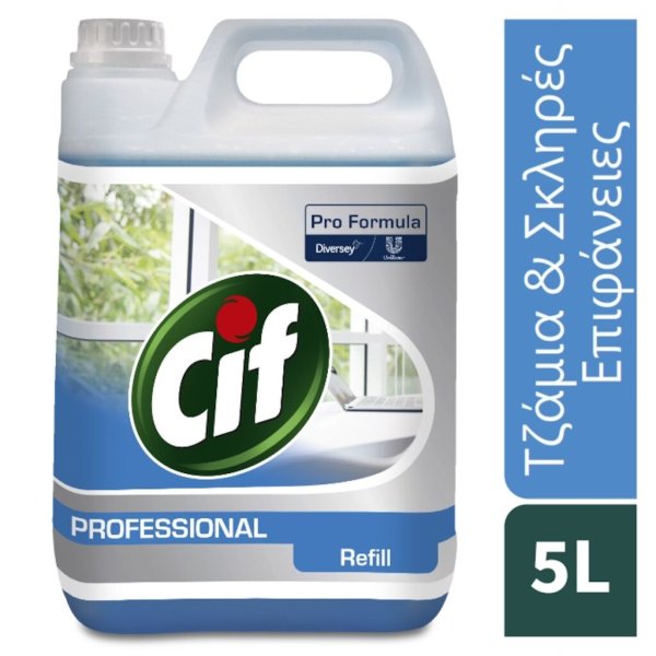 Cif Pro Formula Καθαριστικό Υγρό Τζαμιών - Επιφανειών 2x5L - Κωδ. 08-159-115