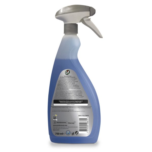 Cif Pro Formula Spray για Τζάμια & Σκληρές Επιφάνειες 6x750ml - Κωδ. 08-159-171