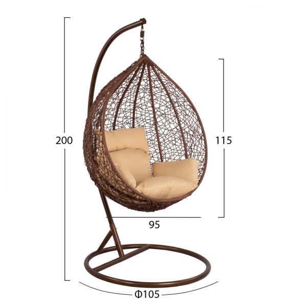 ΚΡΕΜΑΣΤΗ ΠΟΛΥΘΡΟΝΑ ΦΩΛΙΑ JUNE ΚΑΦΕ 115x93εκ. HM5540.01 ΜΕ ΜΑΞΙΛΑΡΙ