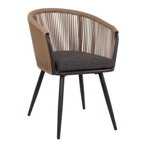 ΠΟΛΥΘΡΟΝΑ ΑΛΟΥΜΙΝΙΟΥ HARRIET ΑΝΘΡΑΚΙ ΜΕ ΜΠΕΖ ΣΧΟΙΝΙ & ΜΑΞΙΛΑΡΙ HM5548.02 58Χ61Χ81Υ εκ.