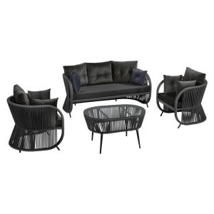 ΣΕΤ ΣΑΛΟΝΙ ΕΞΩΤ.ΧΩΡΟΥ ΕΠΑΓΓΕΛΜΑΤΙΚΟ 4TMX APHRODITE ΑΛΟΥΜΙΝΙΟ ΑΝΘΡΑΚΙ ΚΑΙ ΣΧΟΙΝΙ ΜΑΥΡΟ HM5902.01