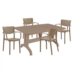 ΣΕΤ ΤΡΑΠΕΖΑΡΙΑ 5ΤΜΧ ΤΡΑΠΕΖΙ ΠΟΛΥΠΡΟΠΥΛΕΝΙΟΥ 140Χ80 & ΠΟΛΥΘΡΟΝΕΣ ΚΑΠΟΥΤΣΙΝΟ HM11461