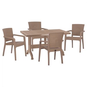 ΣΕΤ ΤΡΑΠΕΖΑΡΙΑΣ 5ΤΜΧ ΤΡΑΠ. 120Χ70 ΠΟΛ/ΝΕΣ ΠΟΛΥΠ/ΝΙΟΥ REC/LED ΚΑΠΟΥΤΣΙΝΟ HM10580.12