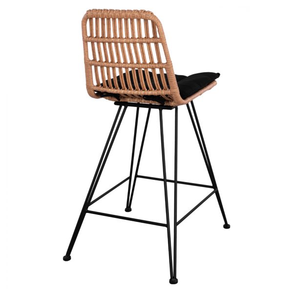 ΣΚΑΜΠΟ ΜΕΣΑΙΟΥ ΥΨΟΥΣ ALLEGRA HM5643 ΜΕΤΑΛΛΙΚΟ ΜΕ WICKER ΣΕ ΜΠΕΖ ΑΠΟΧΡΩΣΗ 54Χ58Χ98εκ.