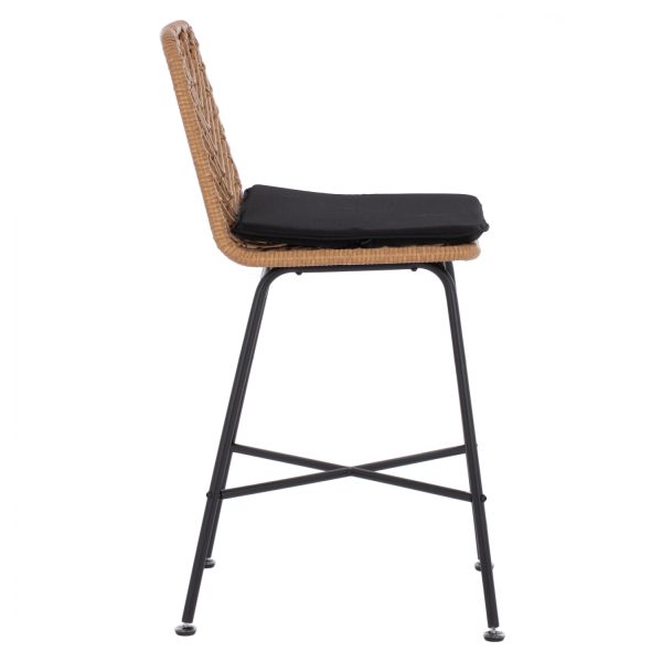 ΣΚΑΜΠΟ ΜΕΤΑΛΛΙΚΟ GERALD ΜΕ ΜΑΞΙΛΑΡΙ HM5707 ΜΕ WICKER ΜΠΕΖ 45Χ46Χ100Υ εκ.