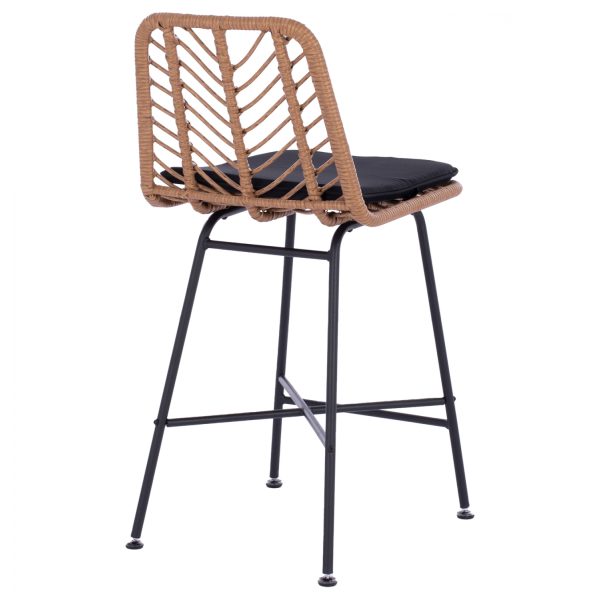 ΣΚΑΜΠΟ ΜΕΤΑΛΛΙΚΟ GERALD ΜΕ ΜΑΞΙΛΑΡΙ HM5707 ΜΕ WICKER ΜΠΕΖ 45Χ46Χ100Υ εκ.