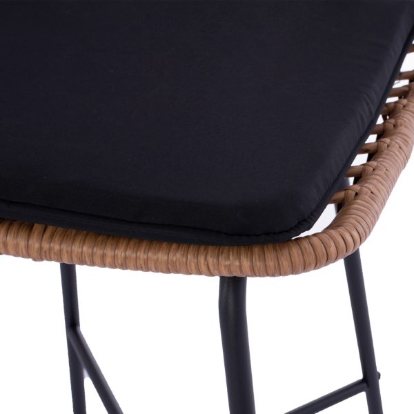 ΣΚΑΜΠΟ ΜΕΤΑΛΛΙΚΟ GERALD ΜΕ ΜΑΞΙΛΑΡΙ HM5707 ΜΕ WICKER ΜΠΕΖ 45Χ46Χ100Υ εκ.