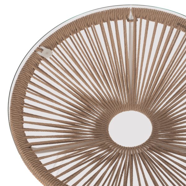ΤΡΑΠΕΖΙ ΒΟΗΘΗΤΙΚΟ ALLEGRA ΜΕΤΑΛΛΟ ΛΕΥΚΟ ME TWISTED WICKER ΦΥΣΙΚΟ HM5873.02 Φ47Χ45Υεκ.