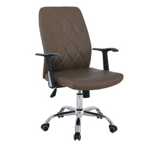 BF1450 Πολυθρόνα Διευθυντή Μέταλλο Χρώμιο - PU Cappuccino