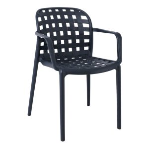 Denon Πολυθρόνα Στοιβαζόμενη Πολυπροπυλένιο Ανθρακί - Ε376.2