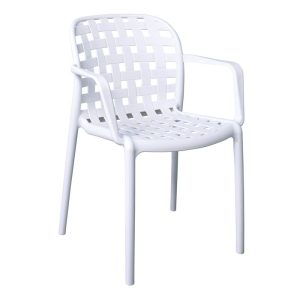 Denon Πολυθρόνα Στοιβαζόμενη Πολυπροπυλένιο (PP-UV) Άσπρο - Ε376.1