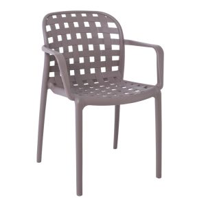 Denon Πολυθρόνα Στοιβαζόμενη Πολυπροπυλένιο (PP) Καφέ Mocha - Ε376.3