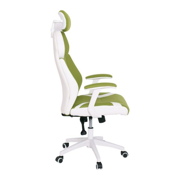 BF8300 Πολυθρόνα Γραφείου Διευθυντή, Microfiber Πράσινο PU Άσπρο