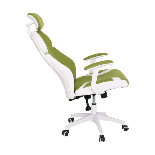 BF8300 Πολυθρόνα Γραφείου Διευθυντή, Microfiber Πράσινο PU Άσπρο