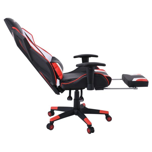 BF9550 Gaming Relax Πολυθρόνα με Υποπόδιο, Μπράτσα Up Down, Pu-Mesh, Μαύρο-Κόκκινο-Άσπρο