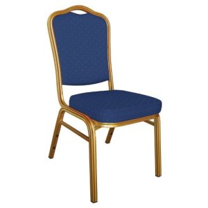 HILTON Καρέκλα Μέταλλο Gold Ύφασμα