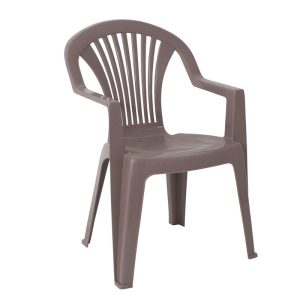 Lido Πολυθρόνα Τραπεζαρίας Κήπου Βεράντας Στοιβαζόμενη, PP Απόχρωση Tortora - Ε327.4