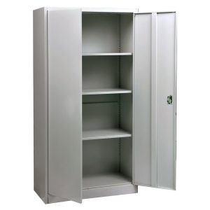 Δίφυλλη Μεταλλική Ντουλάπα με 4 Ράφια 90x40x185cm Γκρι Ε6008,1