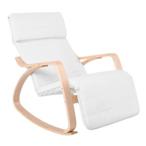 Hamilton Super Relax Πολυθρόνα Σαλονιού Καθιστικού Σημύδα, Ύφασμα Άσπρο Ε7157,1 (2)