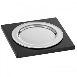 Βάση Ποτηριού με Inox Πιατάκι και Μαύρο Plexiglass 1 Τεμάχιο