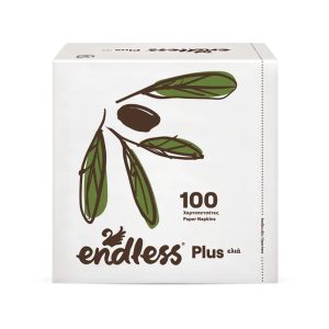 Endless Ελιά Plus Χαρτοπετσέτες Λευκές 30x30cm 2ply 32x100 Φύλλα