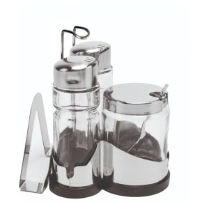 Αλατοπίπερο 4 Θέσεων με Βαζάκι Μουστάρδας