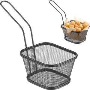 Καλαθάκι Σερβιρίσματος Συρμάτινο Μαύρο Ματ 13×11×8 cm