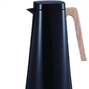 Κανάτα Θερμός 1000 ml Μαύρη με Ξύλινο Χερούλι