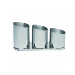 Θήκη 3 Θέσεων Inox για Καλαμάκια