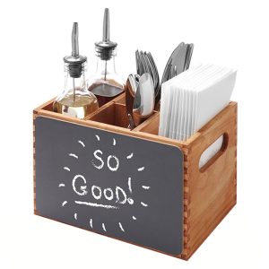 Θήκη Ξύλινη Επιτραπέζια με Πίνακα Μαύρο