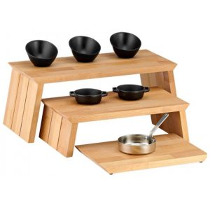 Step Μπουφέ Vario Πτυσόμενο Set 3 τμχ Φυσική Οξιά