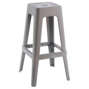 Relix Σκαμπό Μπαρ Πολυπροπυλενίου Στοιβαζόμενο Γκρι Ε51900,5 (2)