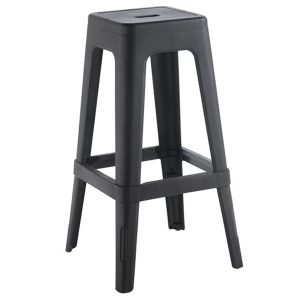 Relix Σκαμπό Μπαρ Πολυπροπυλενίου Στοιβαζόμενο Μαύρο Ε51900,1 (1)