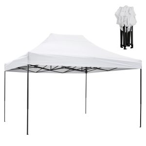 Κιόσκι Πτυσσόμενο Matthew με Λευκό Ύφασμα 3x4.5x3.10m HM6311 (2)
