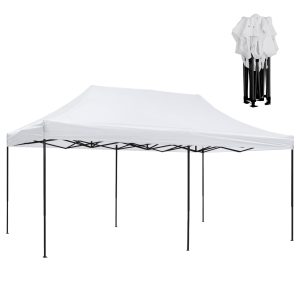 Κιόσκι Πτυσσόμενο Matthew με Λευκό Ύφασμα 3x6x3.10m HM6312 (2)