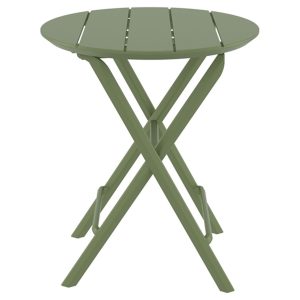 Τραπέζι Πολυπροπυλενίου Πτυσσόμενο Helen Φ60x74cm Olive Green 20.0902 (3)