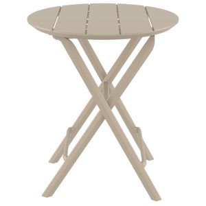 Τραπέζι Πολυπροπυλενίου Πτυσσόμενο Helen Φ60X74cm Taupe 20.0901 (2)