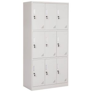 Locker Μεταλλικός Φοριαμός 9 Θέσεων 90x45x185cm Γκρι HM5636.11 (5)