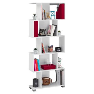 Βιβλιοθήκη Μελαμίνης Λευκή 70x25x177cm HM2385.04 (2)