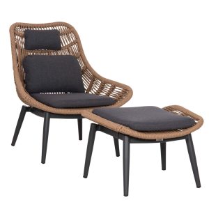 Πολυθρόνα Αλουμινίου Lounge με Υποπόδιο 90x85x96cm Ανθρακί HM6561.01 (7)