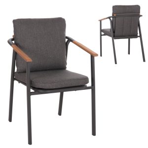 Πτυσσόμενη Πολυθρόνα Αλουμινίου Senti 60x55.5x90cm Ανθρακί HM6204.01 (4)