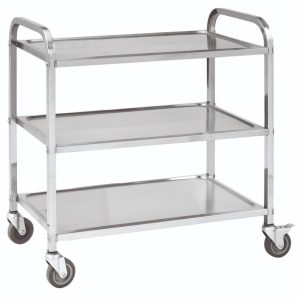 GTSA Τρόλλεϊ Τροχήλατο Καρότσι Inox με 3 Ράφια 95x50x95cm